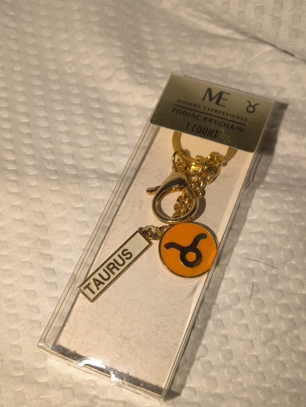 Modern Expressions Gold-Tone Taurus Keychain - Yellow Charm